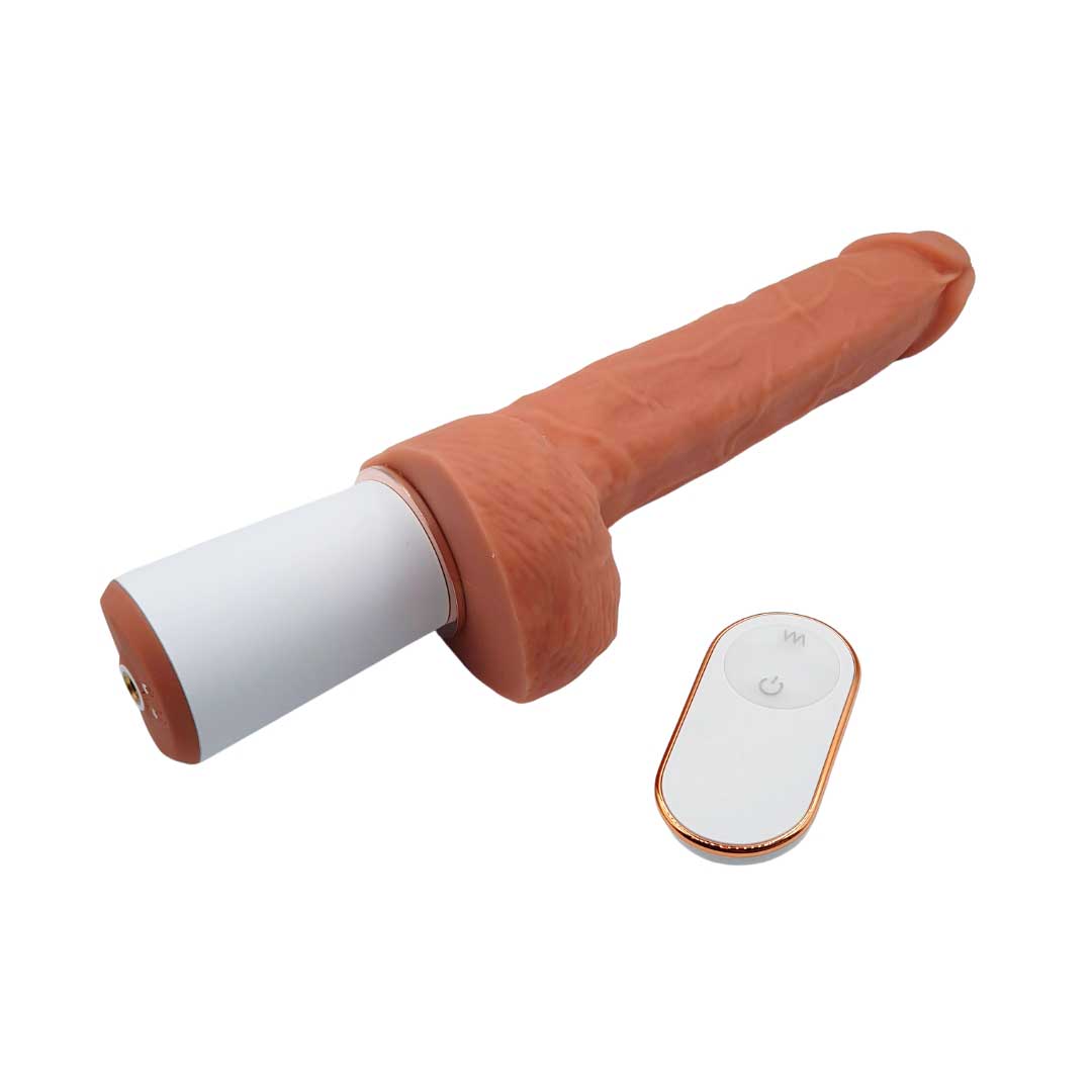 Prótese Peniana Realística com 9 Vibrações, Função Aquecimento, 9 Movimentos Vai e Vem e Controle Remoto Sem Fio - S-hande Patton-RCT | Disponível em 2 Cores - 5