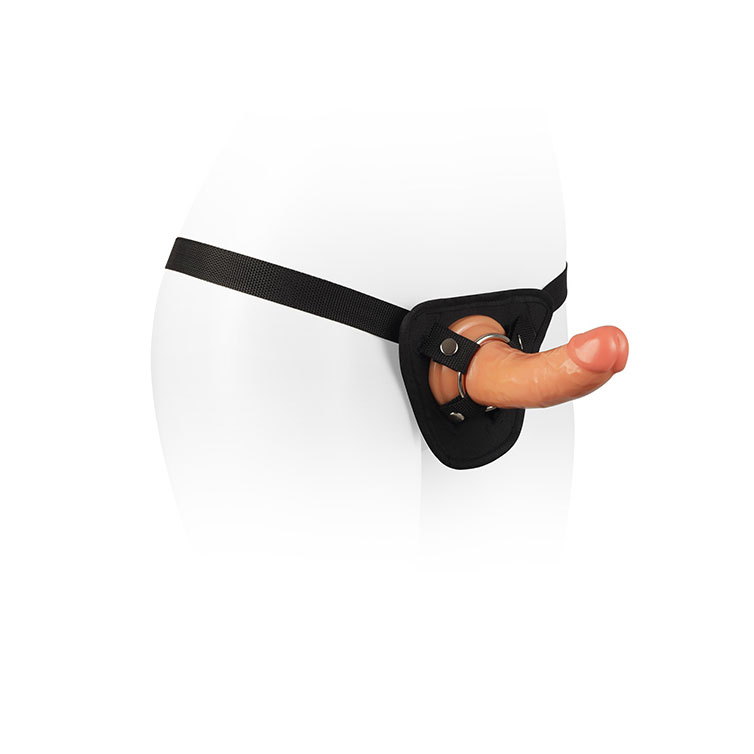 Prótese Peniana Realística com Anel, Base em Ventosa e Cinta Ajustável - Adão & Eva Fetiche Strap On Series - 14 x 3,8 cm | Disponível em 4 Cores - 2