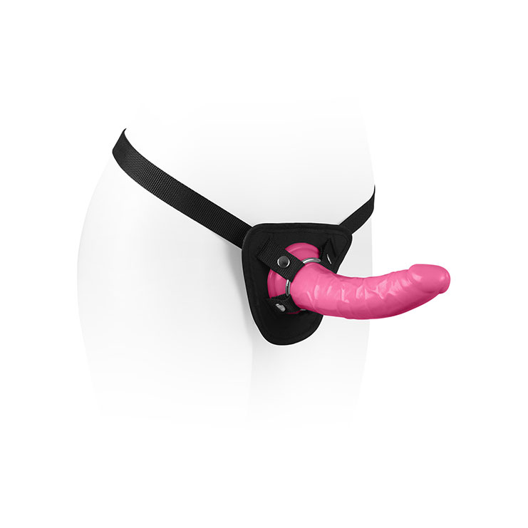 Prótese Peniana Realística com Anel, Cinta Ajustável e Base em Ventosa - Adão & Eva Fetiche Strap On Series - 16,3 x 3,6 cm | Disponível em 4 Cores - 2