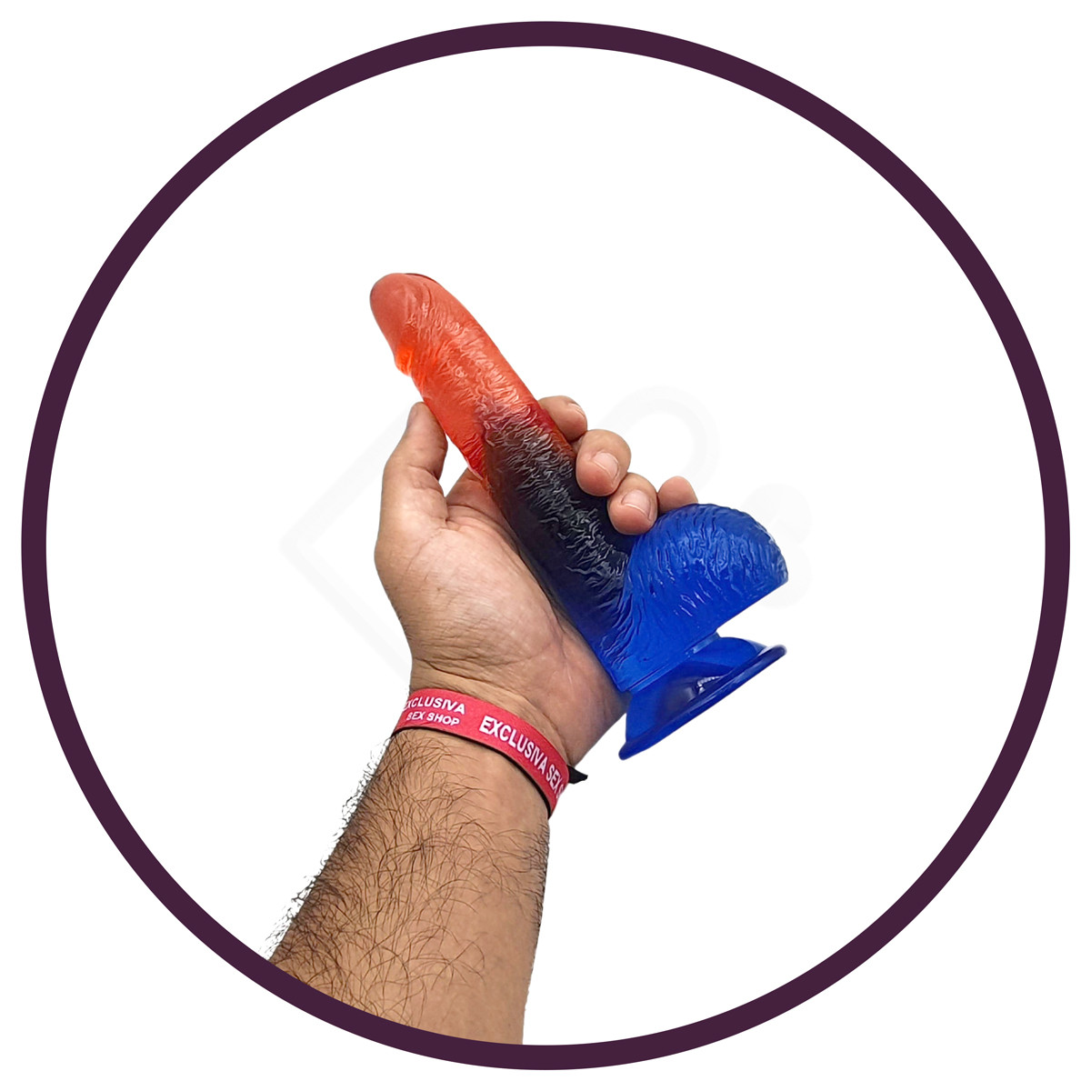 Prótese Peniana Realística Bicolor com Escroto e Base em Ventosa - Dazzle Studs 7.5 | 12,8 x 3,1 cm - 7