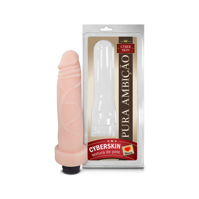 Foto 1 do produto Prótese Peniana Realística em Cyberskin com Vibração Multivelocidade - Pura Ambição | 15,5 x 4,6 cm
