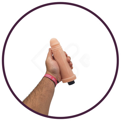 Foto 8 do produto Prótese Peniana Realística em Cyberskin com Vibração Multivelocidade - Pura Ambição | 15,5 x 4,6 cm