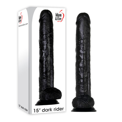 Foto 1 do produto Prótese Peniana Realística com Escroto e Ventosa Feita em PVC Flexível - Adam & Eve 15'' Dark Rider | 32 x 5,5 cm