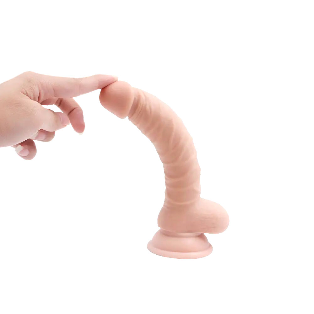 Prótese Peniana Realística Flexível com Texturas de Veias, Glande Definida, Escroto e Ventosa - Lance´s Cock | 14,5 x 3,5 cm - 4