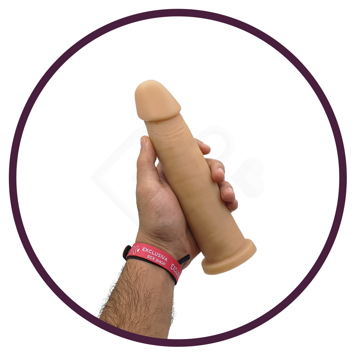 Prótese Peniana Realística com Glande Definida e Base Achatada para Cintas Penianas - Pura Luxúria | 20 x 4,6 cm - 5