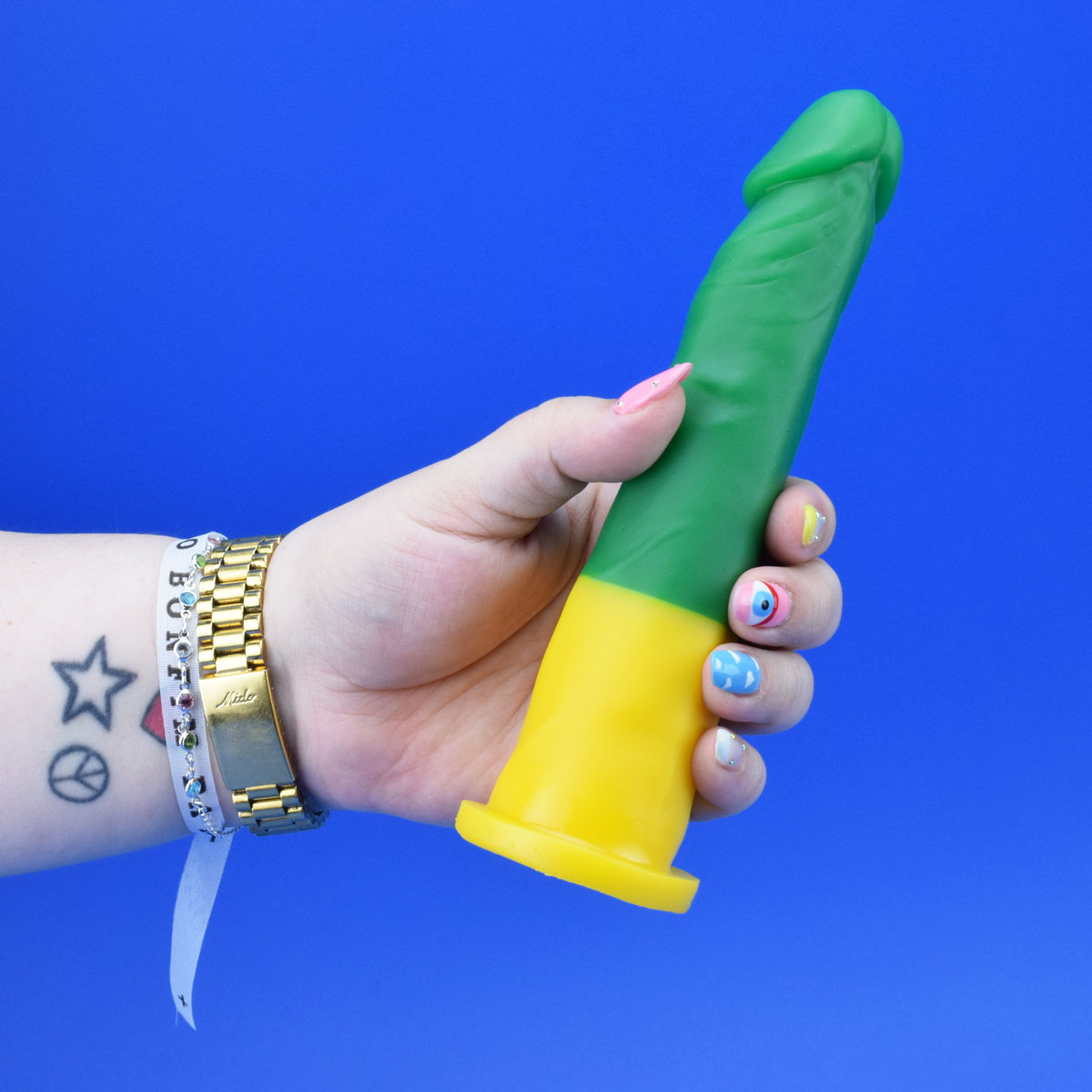 Prótese Peniana Realística com Glande Definida Bicolor - Adão e Eva Vai Brasil | 18,5 x 4,2 - 4