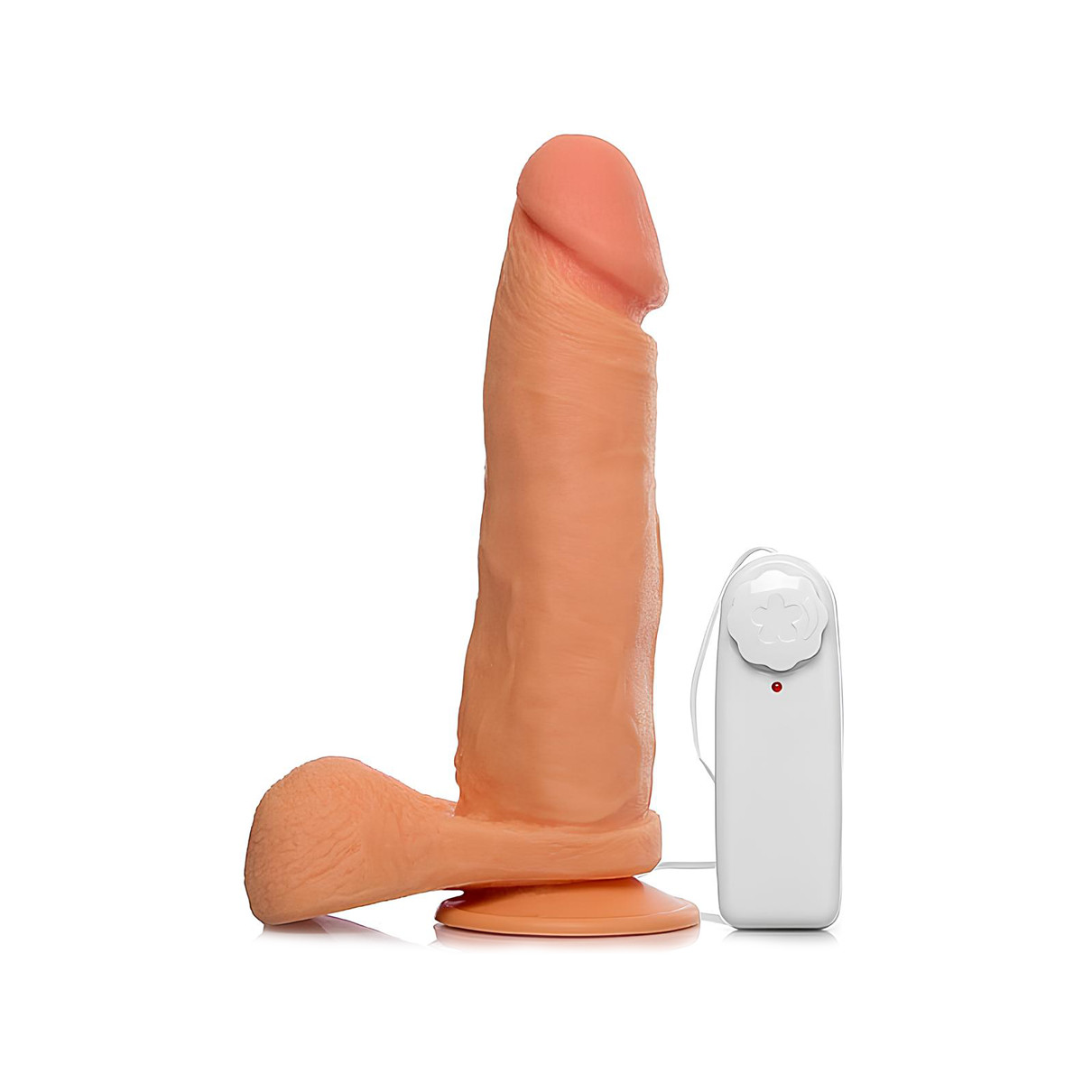 Prótese Peniana Realística com Glande, Veias, Escroto, Ventosa e Vibração Multivelocidade 8 - Você & Ele | 17,3 x 4,5 cm | Cor: Bege - 2