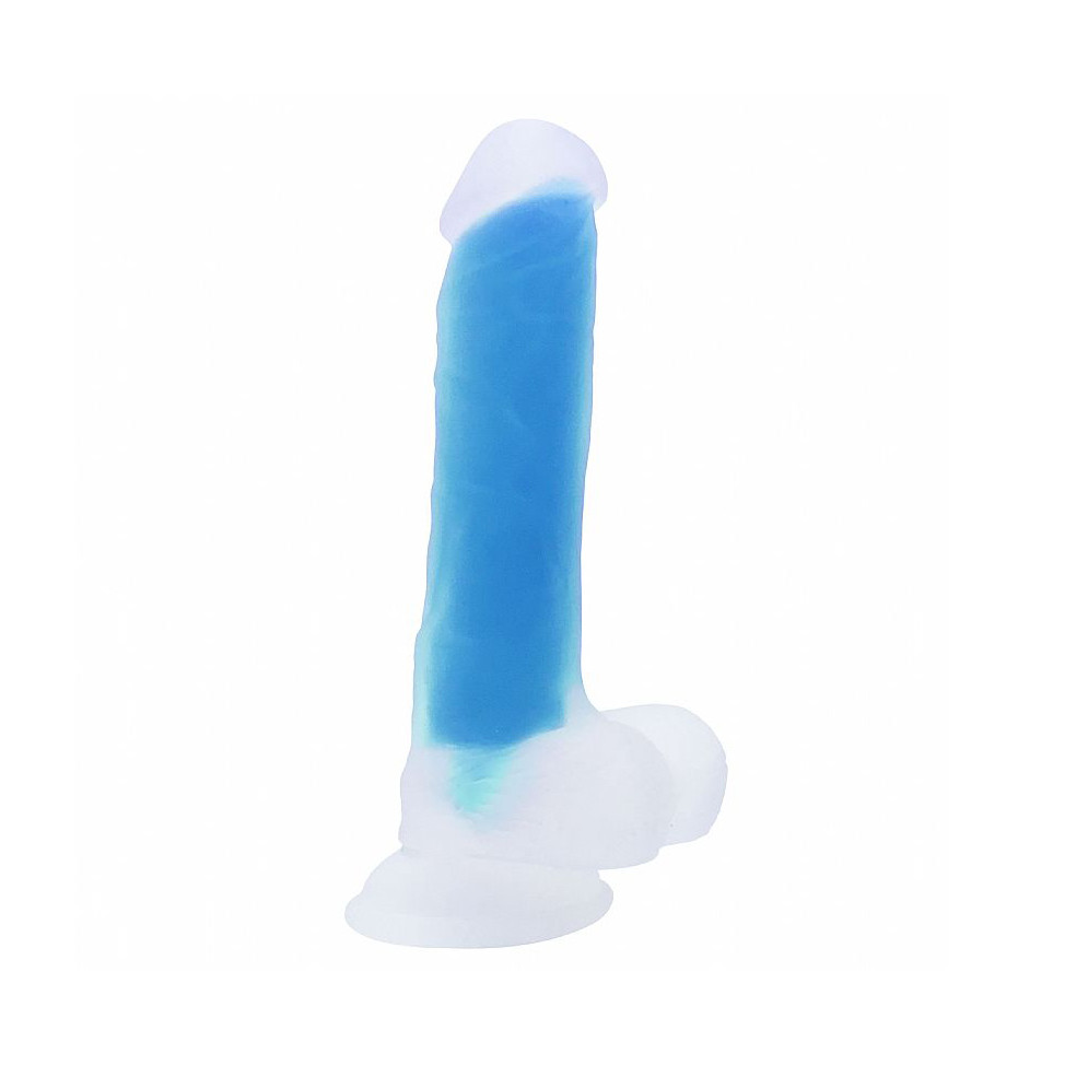 Prótese Peniana Realística Glow Up com Glande Definida, Ventosa e Escroto  - Nv Toys Glow in the Dark Silicone Dildo "10" - 21 x 5 cm - 3
