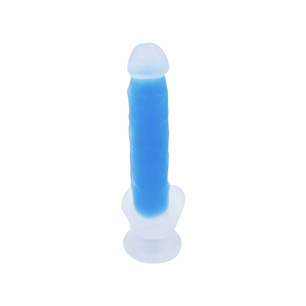 Prótese Peniana Realística Glow Up com Glande Definida, Ventosa e Escroto  - Nv Toys Glow in the Dark Silicone Dildo "10" - 21 x 5 cm - 2