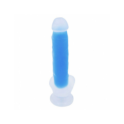 Foto 2 do produto Prótese Peniana Realística Glow Up com Glande Definida, Ventosa e Escroto  - Nv Toys Glow in the Dark Silicone Dildo "10" - 21 x 5 cm