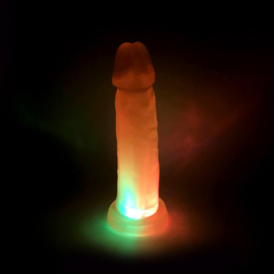 Foto 9 do produto Prótese Peniana Realística em PVC com 3 Variações de Brilho em LED - Adão & Eva Just Glow | 15,3 x 3,5 cm | Disponível em 5 Cores