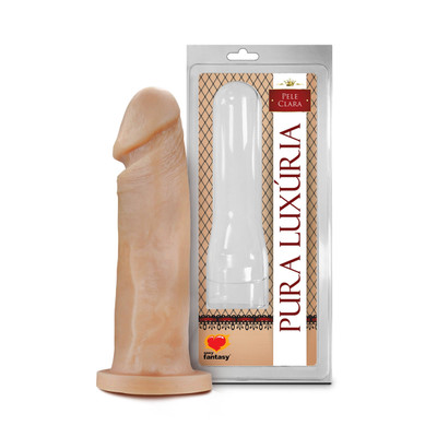 Prótese Peniana Realística em PVC Atóxico com Glande Definida, Leves Texturas de Veias e Base Achatada - Pura Luxúria | 16 x 3,9 cm