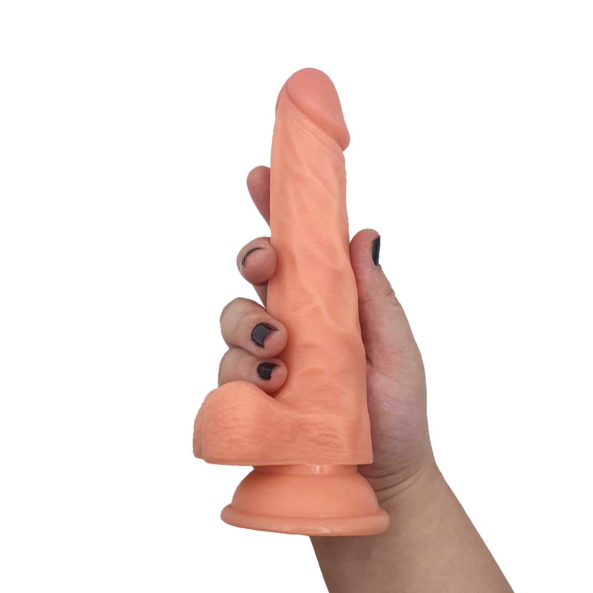 Prótese Peniana Realística em PVC com Glande Definida, Escroto e Ventosa - Lance's Cock 7.5" | 14 x 3,7 cm - 5