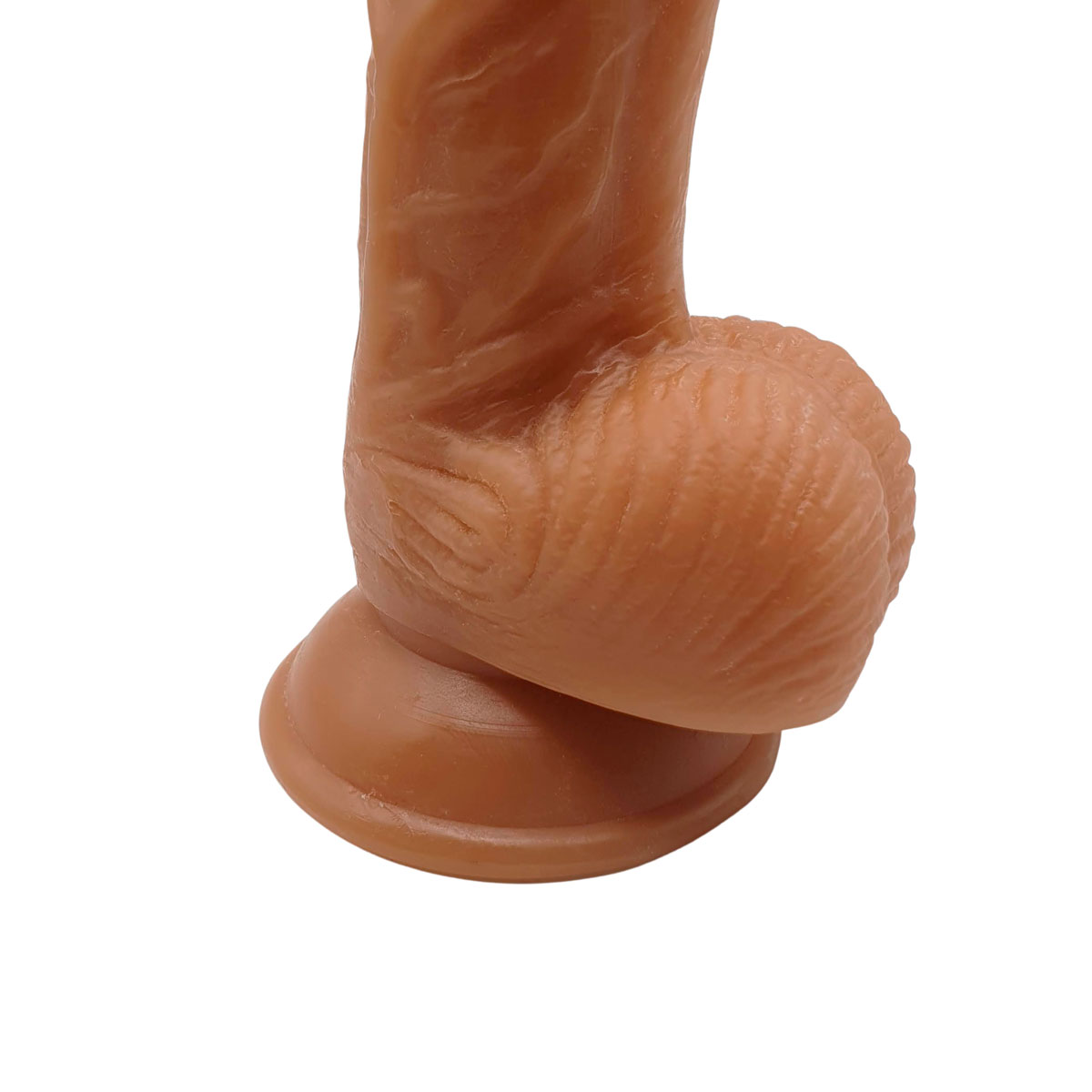 Prótese Peniana Realística em PVC com Glande Definida, Texturas de Veias,  Escroto e Ventosa - Zeus II | 14 x 3,8 cm | Disponível em 2 Cores - 5