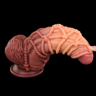 Foto 5 do produto Prótese Peniana Realística em Silicone com Corda, Escroto e Glande, Escroto e Ventosa - LoveToy 9.5" | 16 x 7,6 cm