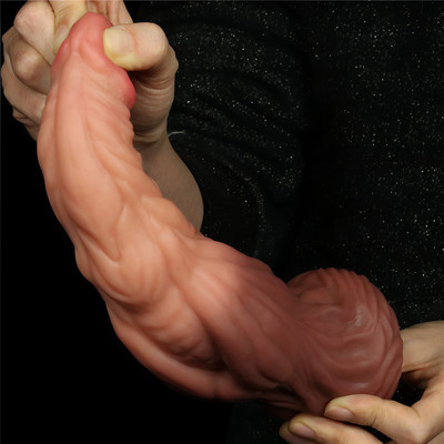 Foto 5 do produto Prótese Peniana Realística em Silicone com Glande, Veias, Texturas e Ventosa - LoveToy 9.5" | 23 x 6,1 cm