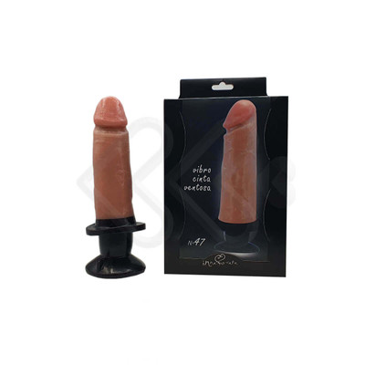Prótese Peniana Realística em Silicone com Ventosa, Vibração Única, Glande Definida e Corpo Liso -  Innamorata Versátil N°47 | 17,5 x 3,5 cm