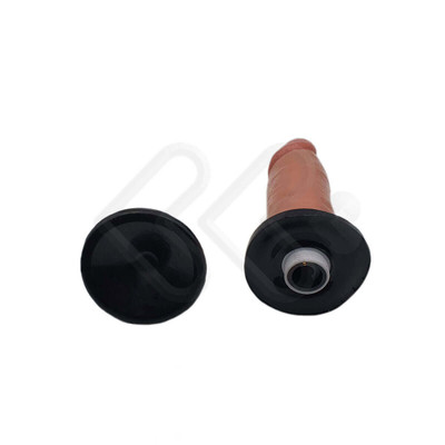 Foto 5 do produto Prótese Peniana Realística em Silicone com Ventosa, Vibração Única, Glande Definida e Corpo Liso -  Innamorata Versátil N°47 | 17,5 x 3,5 cm