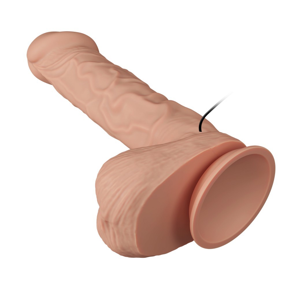 Prótese Peniana Realística com Texturas de Veias, Glande, Escroto, Vibração Multivelocidade e Ventosa - Baile Beautiful Bergrisi | 19,5 x 4,6 cm | Disponível em 2 Cores - 3