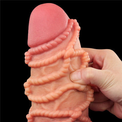 Prótese Peniana Realística em TPE com Corda, Escroto e Ventosa Poderosa - LoveToy | 17,5 x 7,3 cm