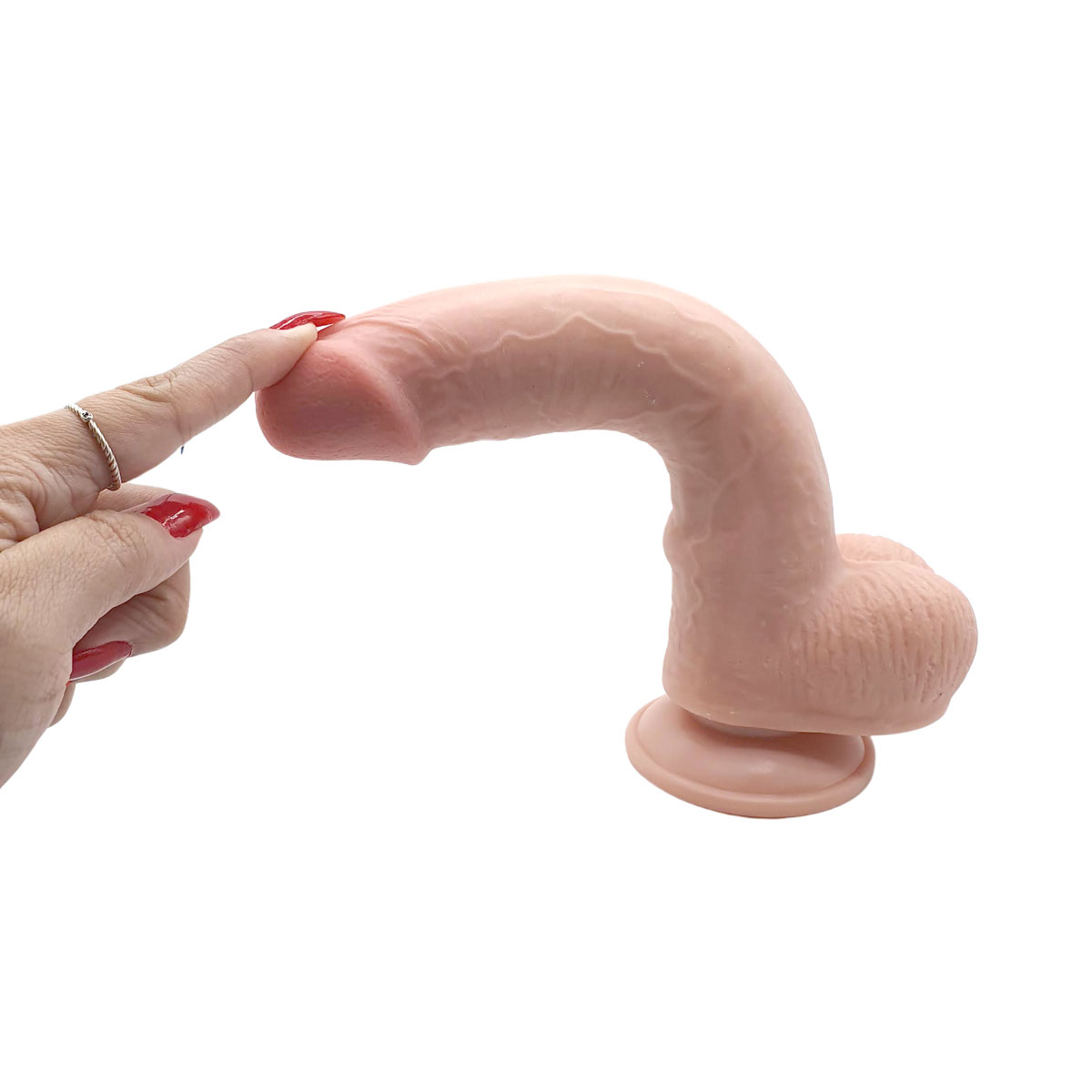 Prótese Peniana Realística em TPE com Dupla Camada, Glande Saliente, Escroto e Ventosa - SI Mr. Switch | 17 x 4,2 cm - 4