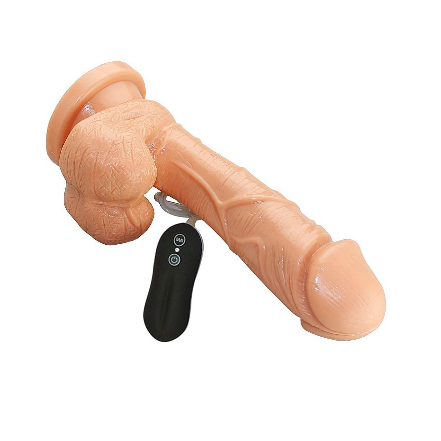 Prótese Peniana Realística em TPE com Glande Definida, Texturas de Veias e Escroto com 10 Modos de Vibração - Aphrodisia Big Glans Dong 7" | 14 x 4,8 cm - 3