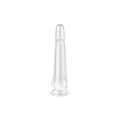 Foto 3 do produto Prótese Peniana Realística em TPE Transparente com Glande, Corpo Liso, Escroto e Ventosa - 3R Import | 12 x 3,7 cm