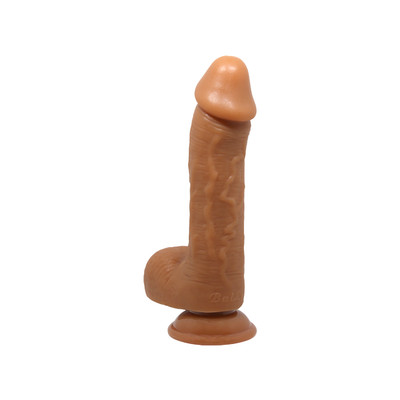 Foto 4 do produto Prótese Peniana Realística em TPR com Glande Saliente, Texturas de Veias, Escroto e Ventosa - LyBaile Beautiful Johnson 9.2" | 17 x 4,8 cm | Disponível em 2 Cores