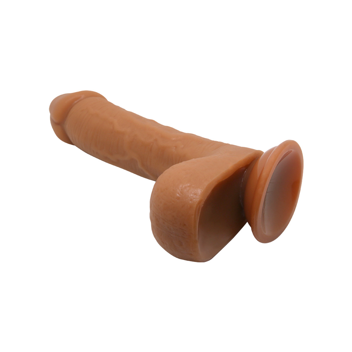 Prótese Peniana Realística em TPR com Glande Saliente, Texturas de Veias, Escroto e Ventosa - LyBaile Beautiful Johnson 9.2" | 17 x 4,8 cm | Disponível em 2 Cores - 6