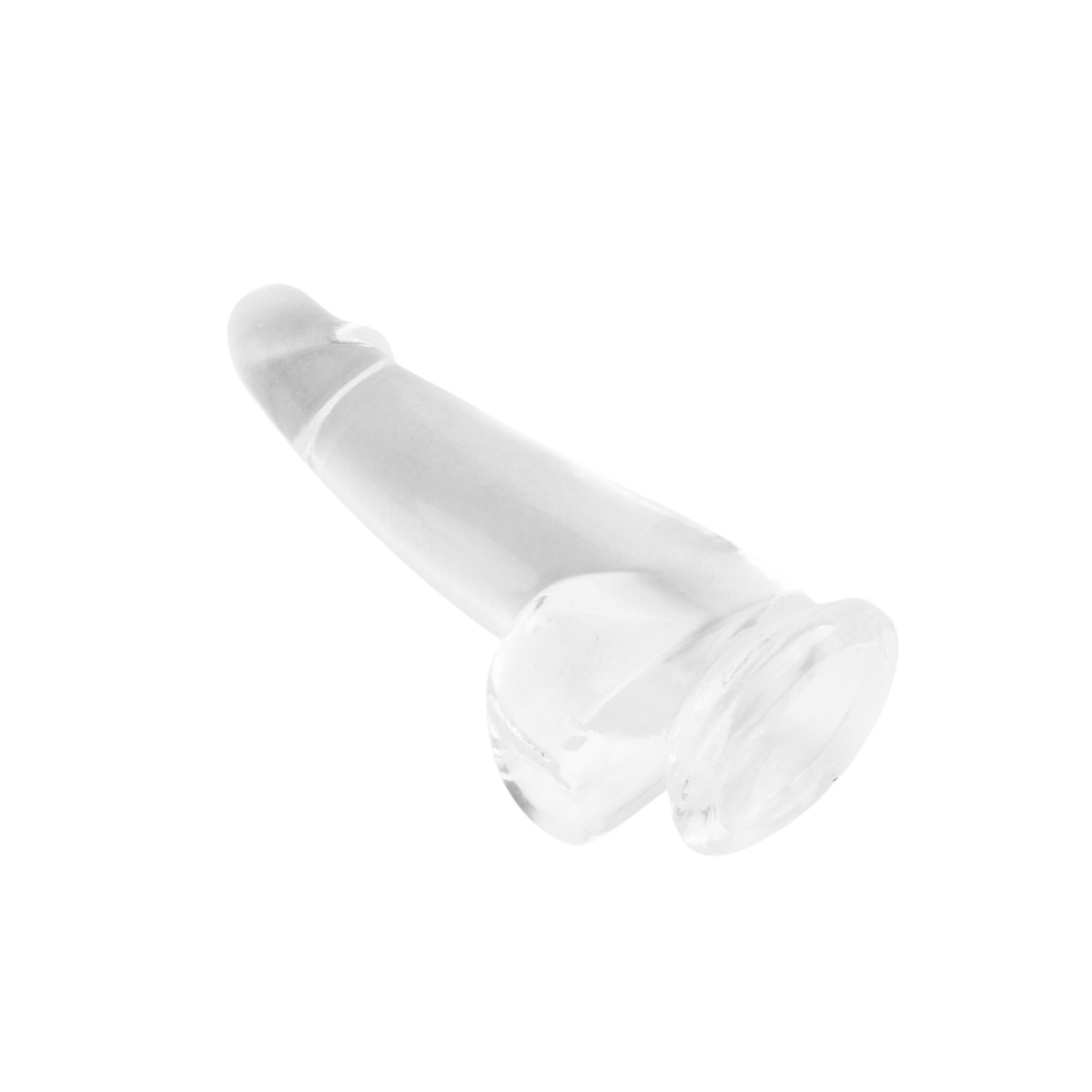 Prótese Peniana Realística Transparente com Corpo Liso, Glande, Escroto Pequeno e Ventosa - 3R Import | 9,6 x 3,4 cm - 4