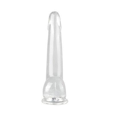Foto 3 do produto Prótese Peniana Realística Transparente com Corpo Liso, Glande, Escroto e Ventosa - 3R Import | 19,5 x 5,5 cm