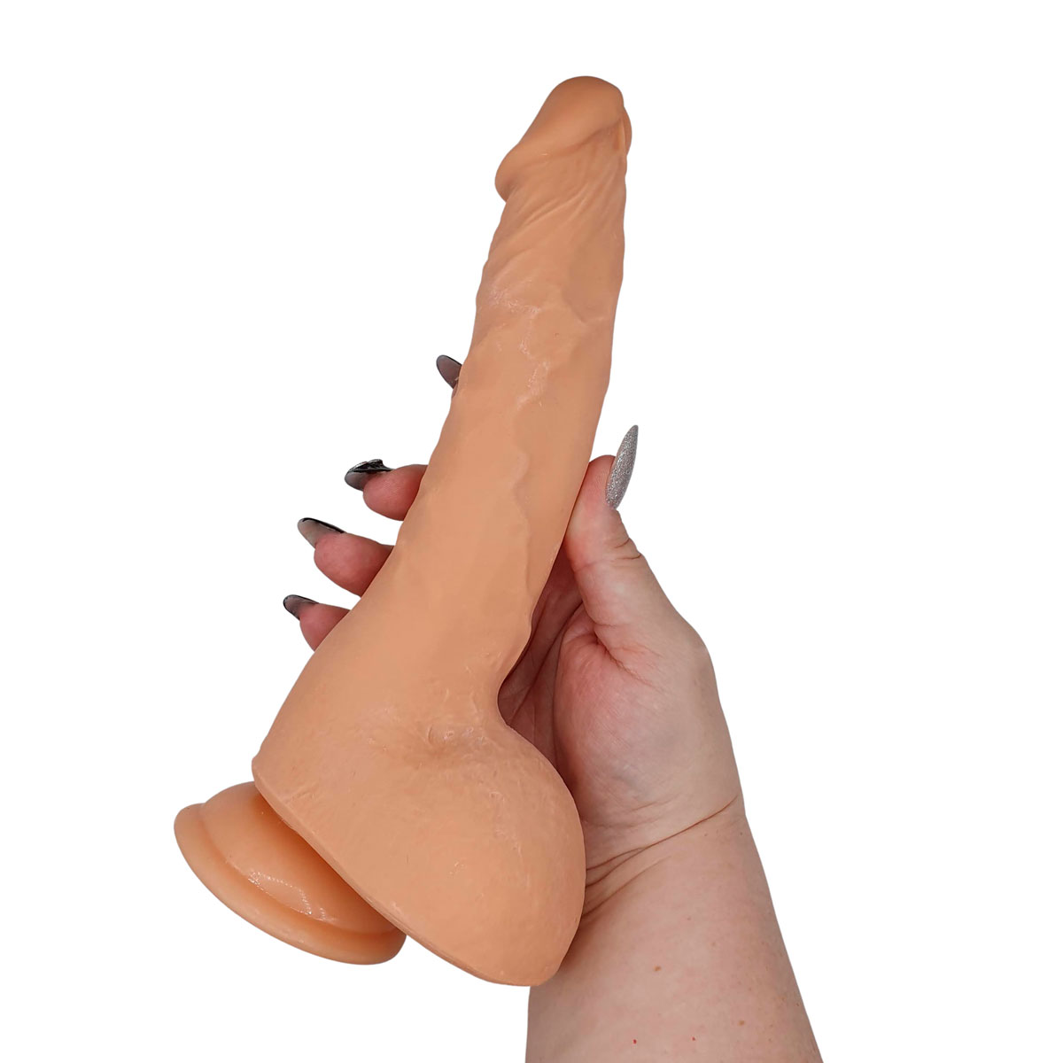 Prótese Peniana Realística com Veias Estimuladoras, Escroto, Glande Delineada e Ventosa - LyBaile Beautiful Jason | 17 x 4 cm - 5