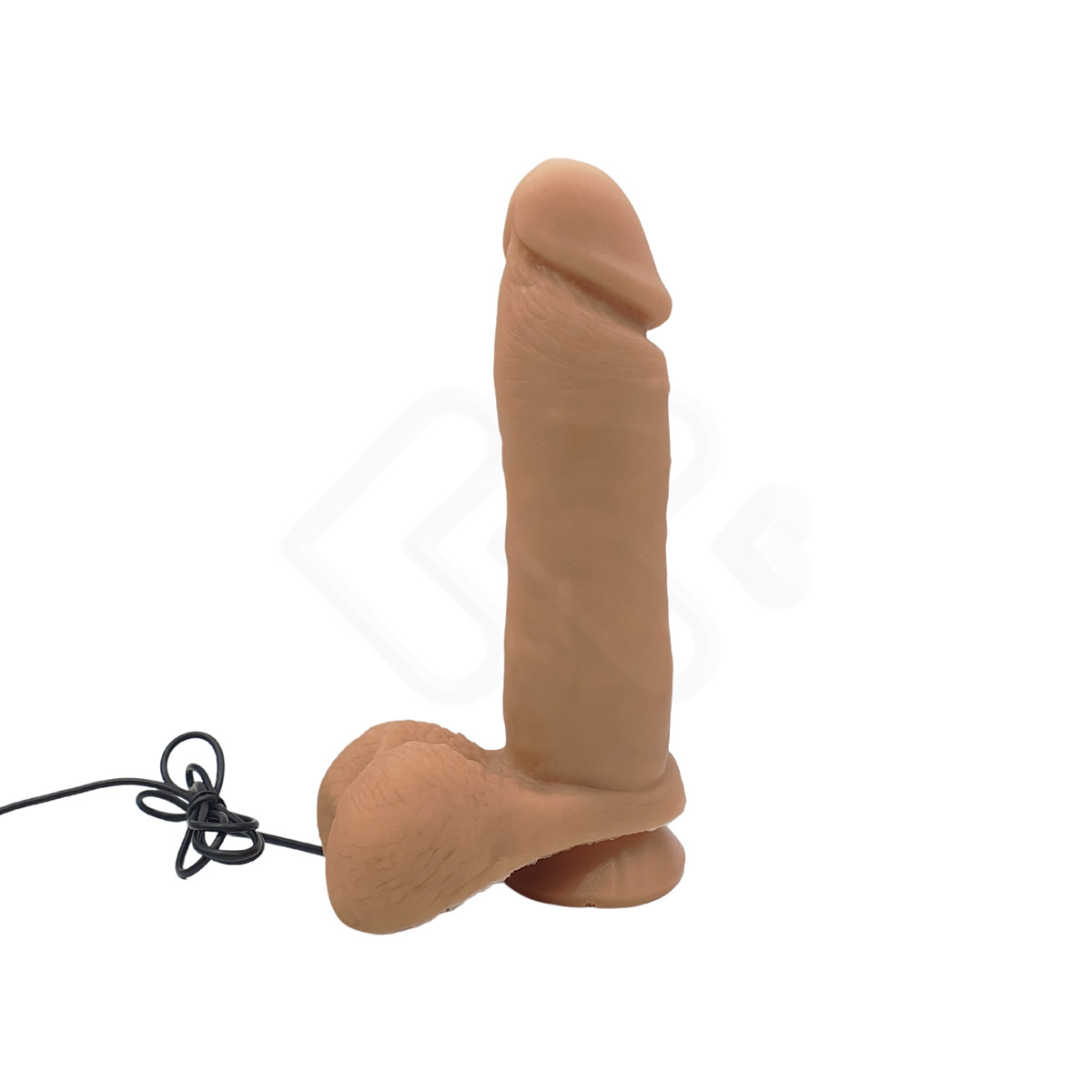 Prótese Peniana Realística com Ventosa na Base, Vibração Multivelocidade e Controle Remoto com Fio - Pura Luxúria | 17,5 x 4,9 cm - 3