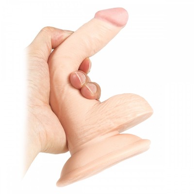 Foto 7 do produto Prótese Peniana Realístico com Glande, Escroto e Ventosa - Lifelike Realistic Dildo | 13 x 3,2 cm