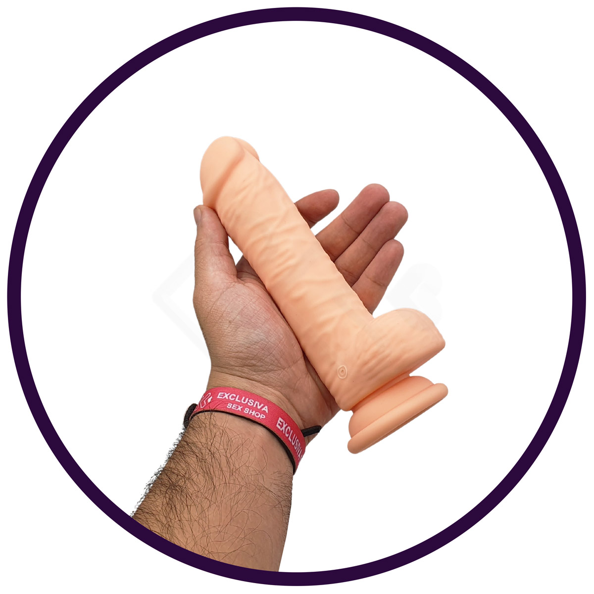 Prótese Peniana Recarregável no Formato Realístico com Escroto, Ventosa, 10 Modos de Vibração - Aphrodisia Escapade 6 | 14,2 x 3,8 cm - 7