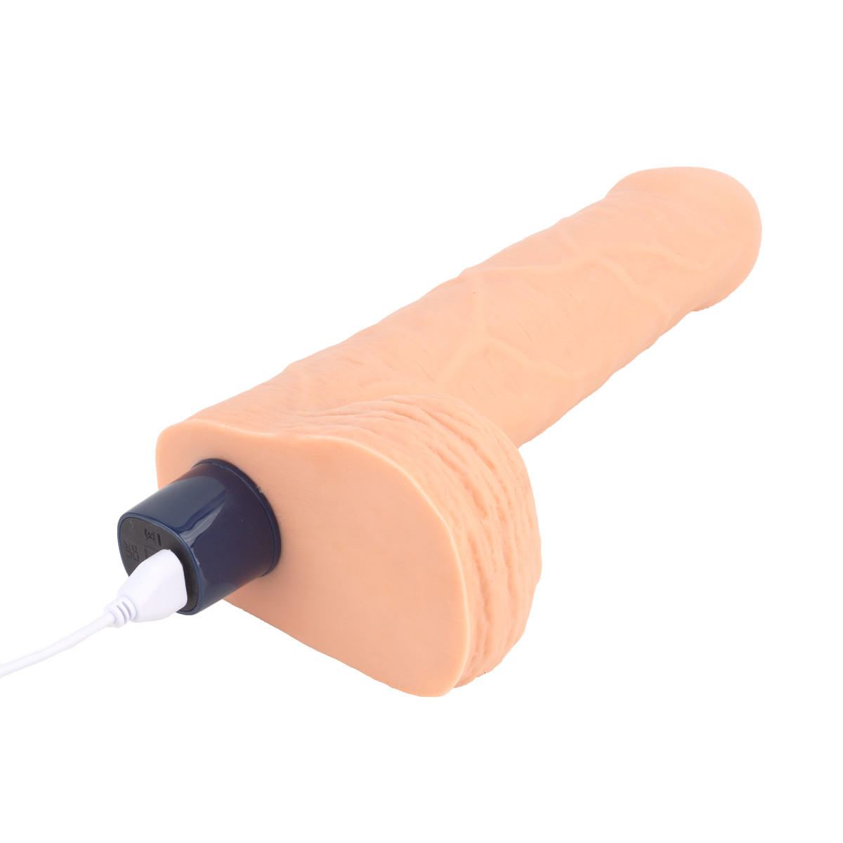 Prótese Peniana Recarregável com Prepúcio Fechado, Escroto, 10 Modos de Vibração e Resistência À Água - Lovetoy Real Softee 9.0" | 17 x 4,8 cm - 5