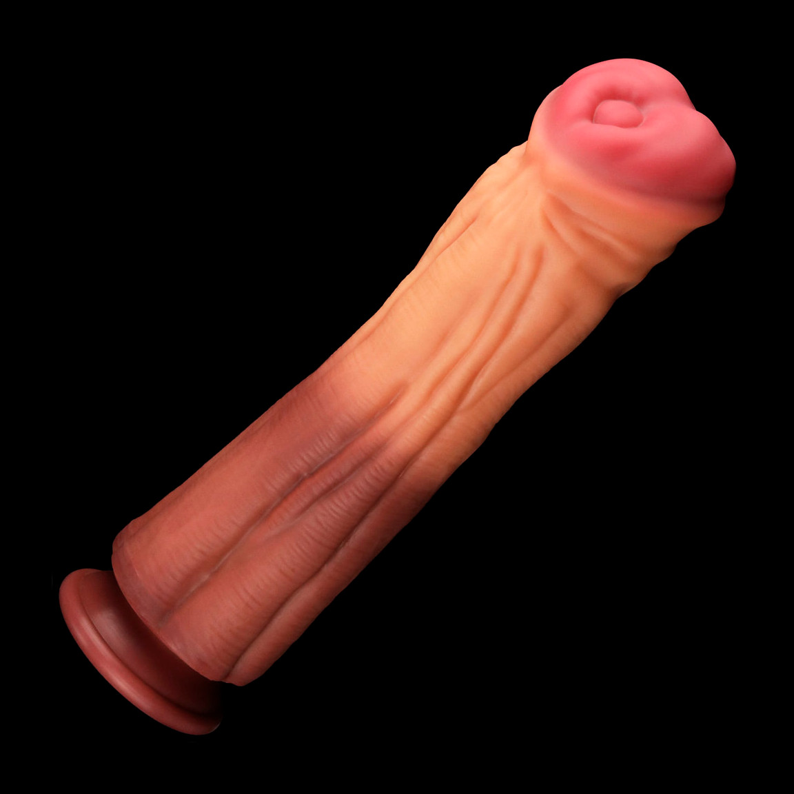 Prótese Peniana em Silicone para Fisting com Textura e Ventosa - Lovetoy Nature Cock 12" | 28 x 7,5 cm - 2