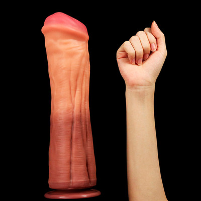 Foto 4 do produto Prótese Peniana em Silicone para Fisting com Textura e Ventosa - Lovetoy Nature Cock 12" | 28 x 7,5 cm