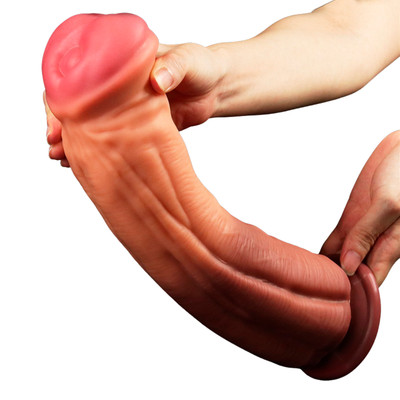 Prótese Peniana em Silicone para Fisting com Textura e Ventosa - Lovetoy Nature Cock 12" | 28 x 7,5 cm