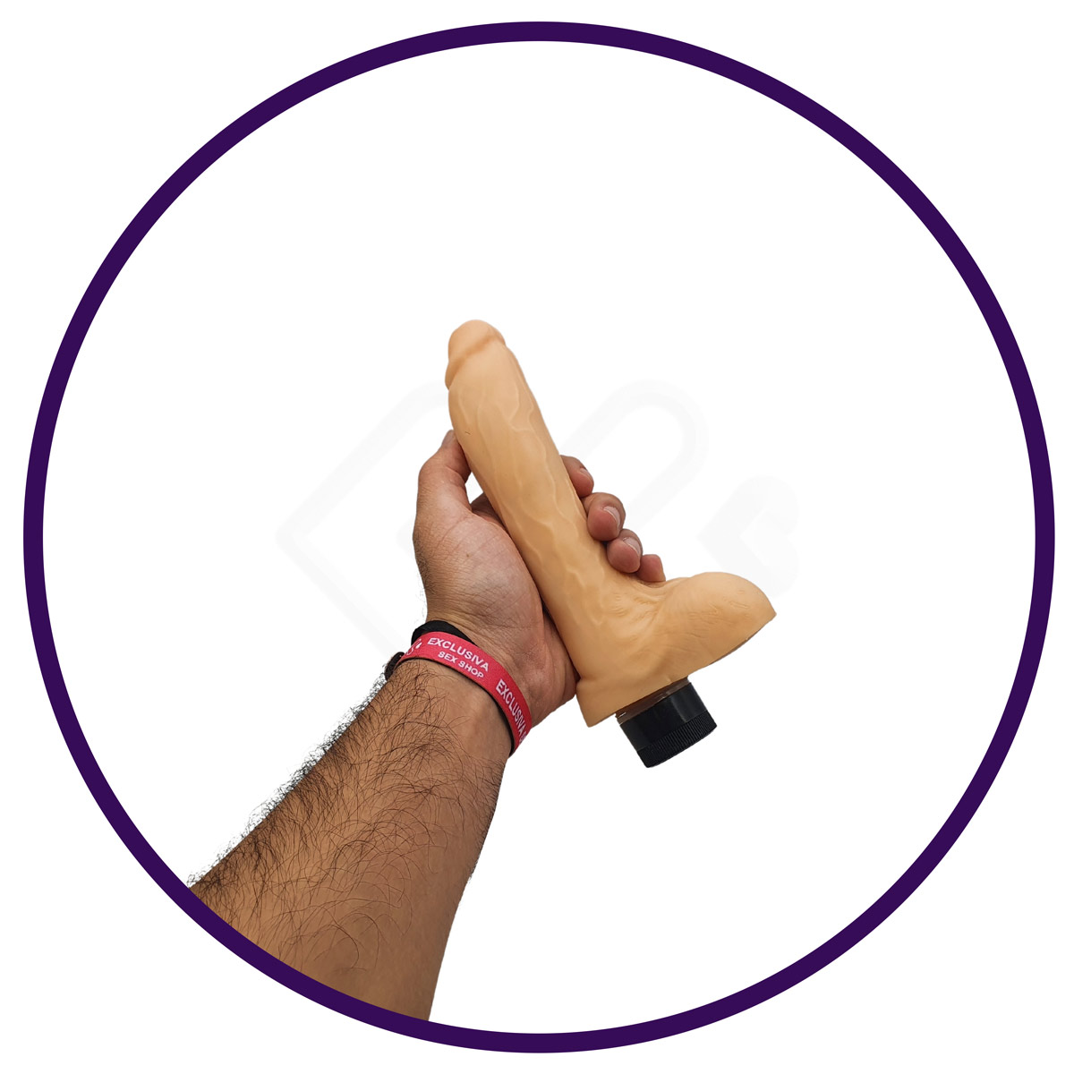 Prótese Peniana em Silicone com Glande Definida, Veias Salientes, Escroto e Vibração Multivelocidade - Vibration Lure | 14 X 3,5 cm - 6