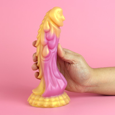 Foto 6 do produto Prótese Peniana em Silicone Premium com Glande Definida, Texturas, Elevações e Base Ventosa - Laphiving Mustang Monstro | 19 x 6,4 cm