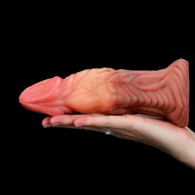 Prótese Peniana em Silicone Texturizado com Curvatura, Glande Saliente e Ventosa - Lovetoy Nature Cock 7.0" | 16 x 5,3 cm