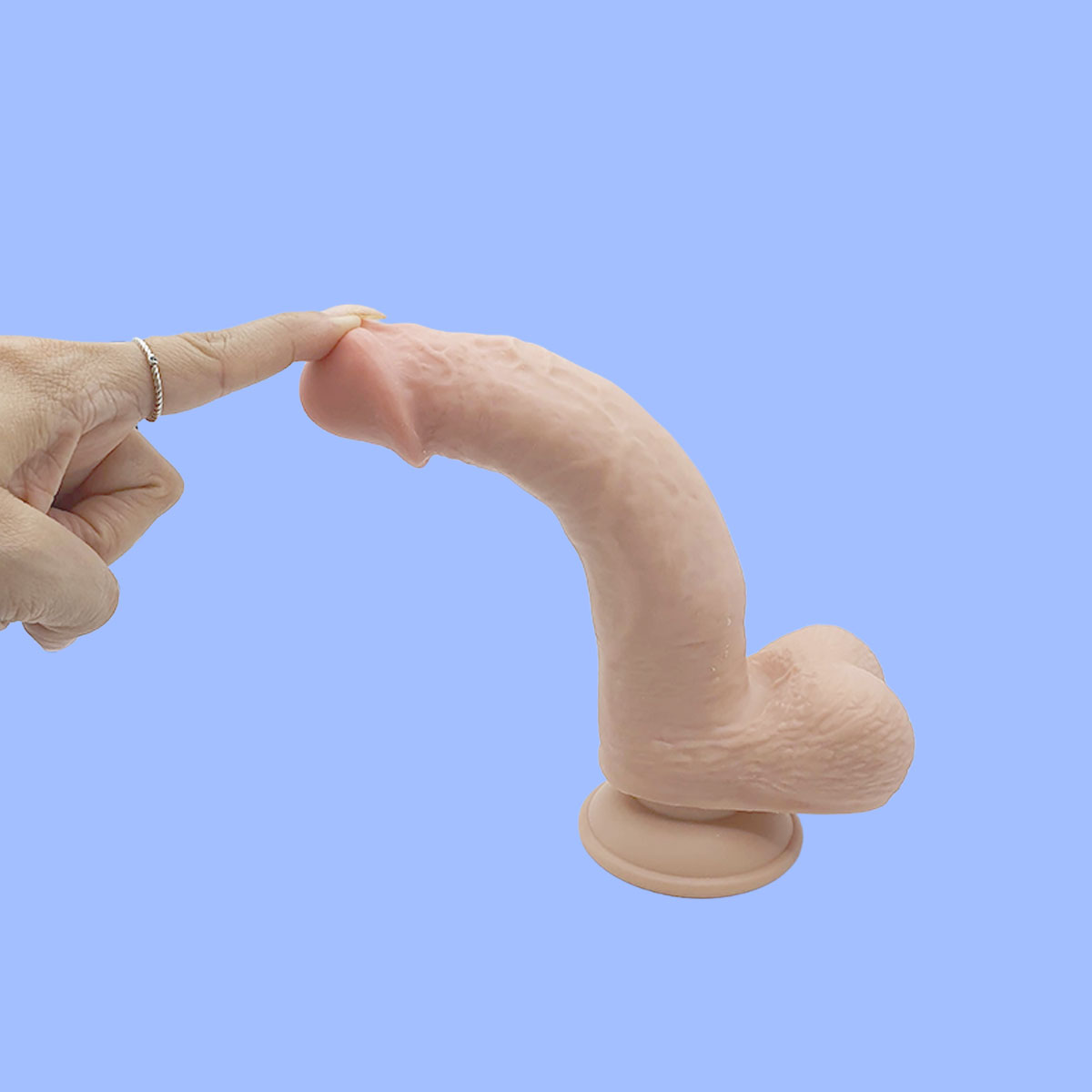 Prótese Peniana Super Realística em TPE com Glande Definida, Escroto, Vértebra e Ventosa Removível - SI Mr. Switch | 17,5  x 3,8 cm - 6