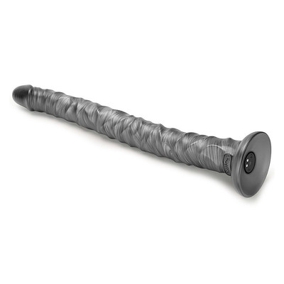 Foto 4 do produto Prótese Peniana com Texturas em PVC Macio, 10 Modos de Vibração e Recarregável  - Lovetoy Vibrax Slider | 38 x 4 cm