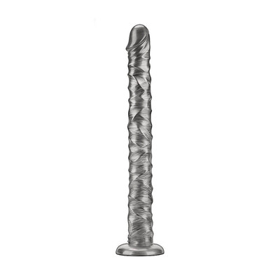 Foto 2 do produto Prótese Peniana com Texturas em PVC Macio, 10 Modos de Vibração e Recarregável  - Lovetoy Vibrax Slider | 38 x 4 cm