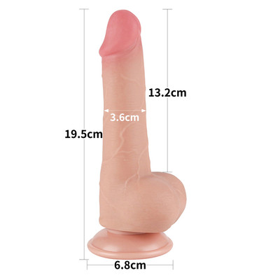 Foto 10 do produto Prótese Peniana em TPE com Escroto, Vertebra e Ventosa Removível - LoveToy Sliding-Slin Dong 7.5'' | 13,2 x 3,6 cm | Disponível em 3 Cores