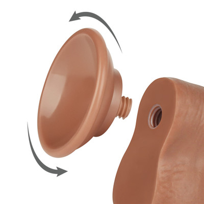 Foto 3 do produto Prótese Peniana em TPE com Glande Definida, Escroto, Vertebra e Ventosa Removível - LoveToy Sliding-Slin Dong 8.0'' | 13,5 x 3,8 cm | Disponível em 3 Cores