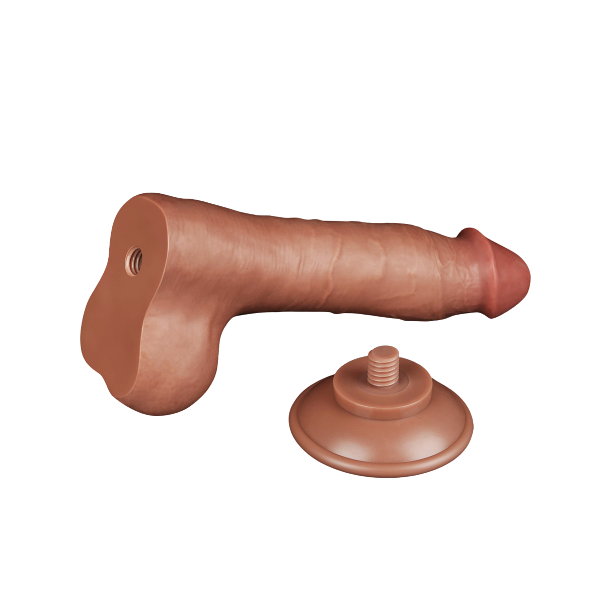 Prótese Peniana em TPE com Glande Definida, Escroto, Vertebra e Ventosa Removível - LoveToy Sliding-Slin Dong 8.0'' | 13,5 x 3,8 cm | Disponível em 3 Cores - 20