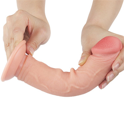 Foto 7 do produto Prótese Peniana em TPE com Glande Definida, Vertebra e Ventosa Removível - LoveToy Sliding-Slin Dong 8.0'' | 18 x 3,8 cm | Disponível em 3 Cores