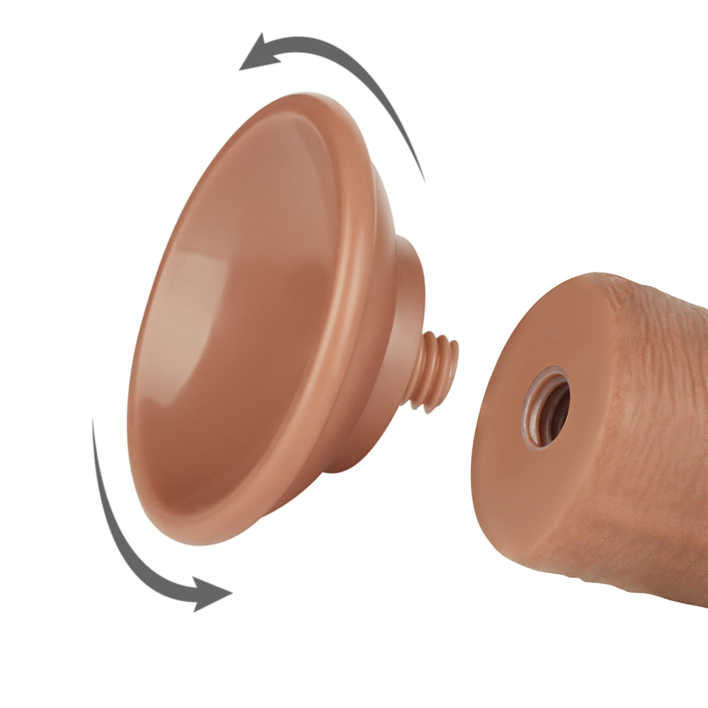 Prótese Peniana em TPE com Glande Definida, Vertebra e Ventosa Removível - LoveToy Sliding-Slin Dong 8.0'' | 18 x 3,8 cm | Disponível em 3 Cores - 3